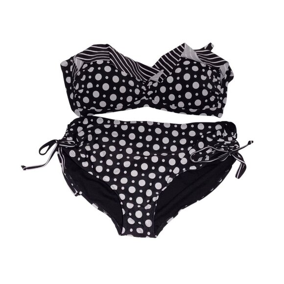 Swimsuit for all Women's  Polk Dottie On Side  Tie Bikini 2 Piece size 18 - Picture 1 of 9